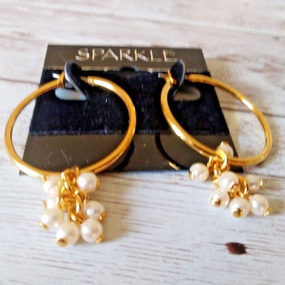 Women's Pearl Hoop Drops